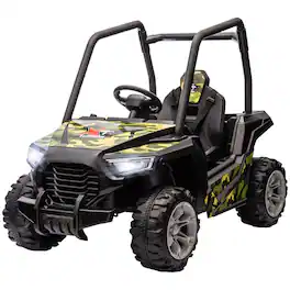 Loheer - 12V Kids Electric Car Ride On Truck with Remote Control Soft Start Spring Suspension Green