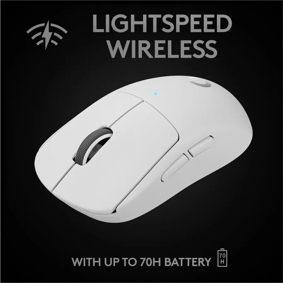 Logitech Pro X Superlight Lightweight Wireless Optical Gaming Mouse With Hero 25k Sensor White 6543