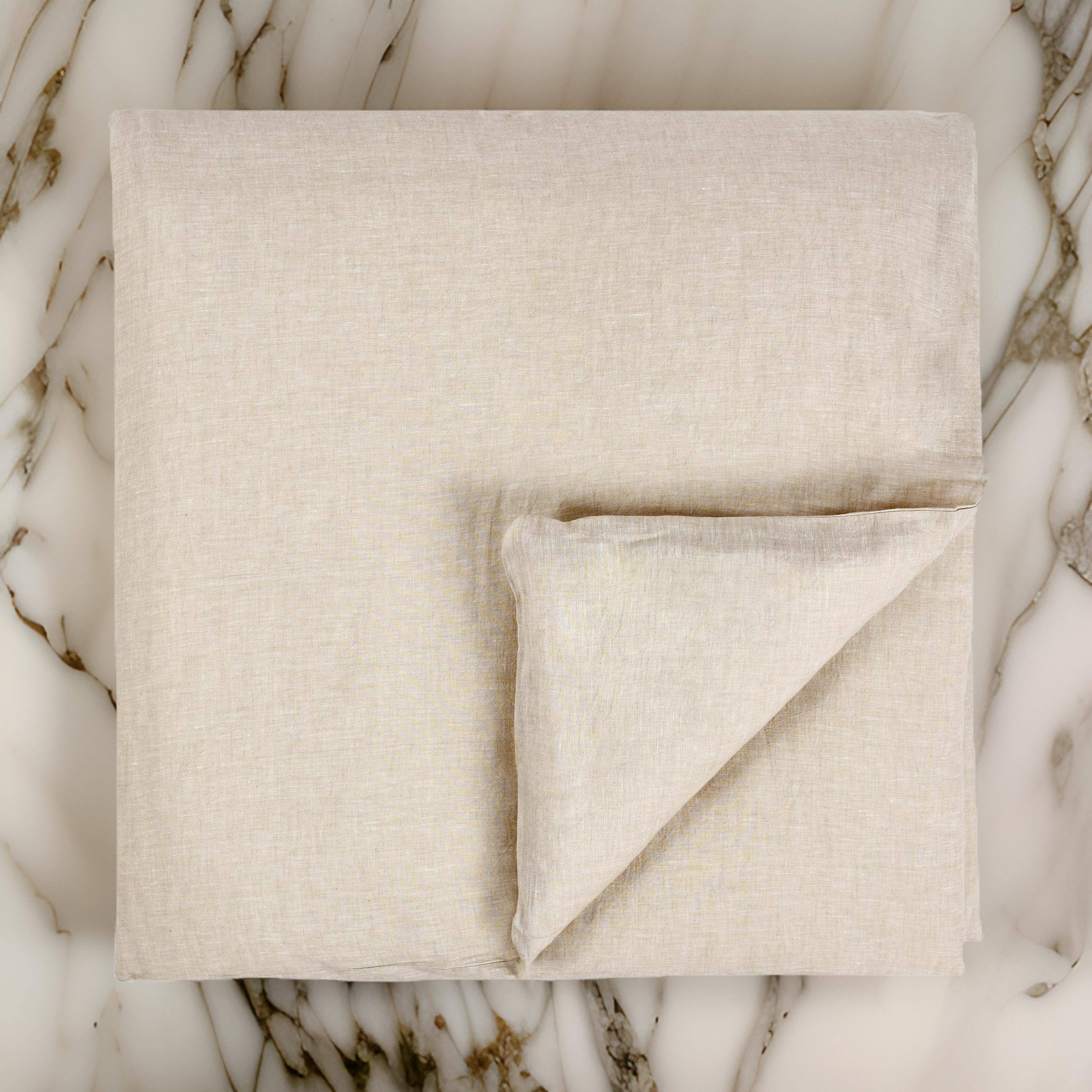 Alt View 2. Manhattan Lane - Savi King Size Duvet Cover, Hand Stitched,  Cotton Linen and Cashmere - Beige.