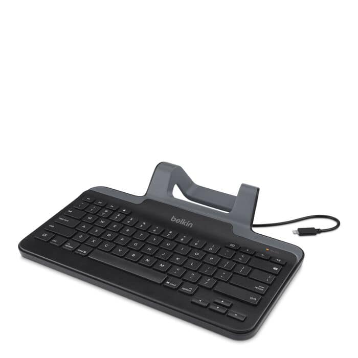 Belkin - Wired Tablet Keyboard w/ Stand for iPad (Lightning Connector) - Black