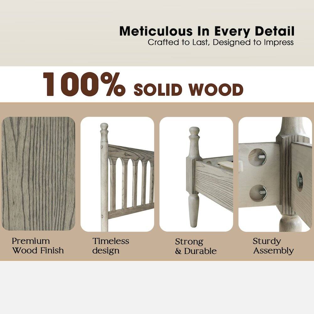 Meticulous In Every Detail  
Crafted to Last, Designed to Impress  

100% SOLID WOOD  

Premium Wood Finish  
Timeless design  
Strong & Durable  
Sturdy Assembly