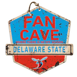 Jardine - Delaware State Hornets Fan Cave Badge Sign - Blue