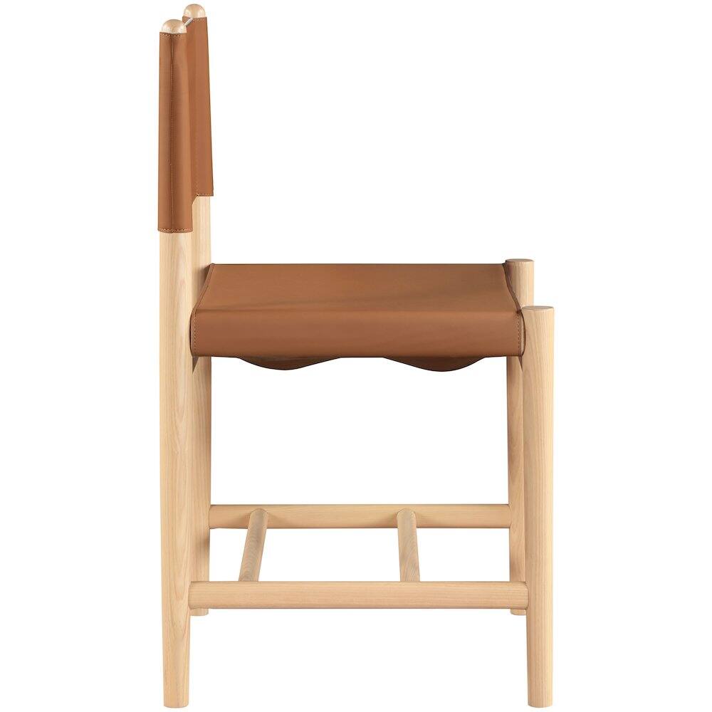 Alt View 3. Meridian Furniture - Rawlins Cognac Vegan Leather Upholstered Dining Chair, Set of 2 - Brown.
