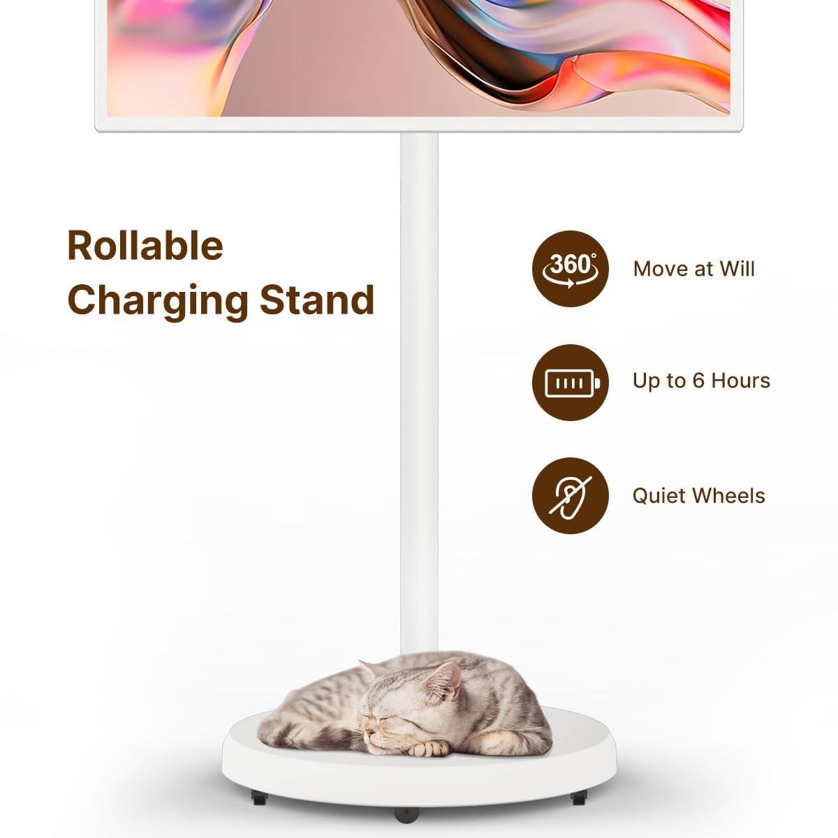 Rollable Charging Stand

- 360° Move at Will
- Up to 6 Hours
- Quiet Wheels