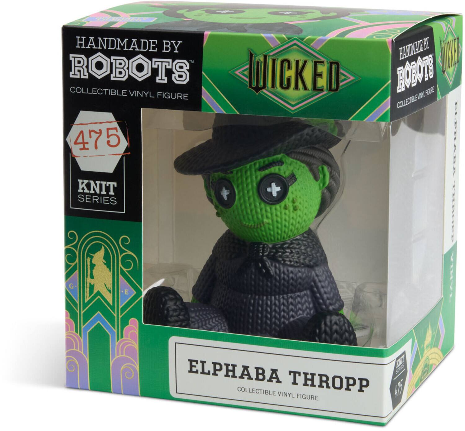 HANDMADE BY ROBOTS  
COLLECTIBLE VINYL FIGURE  
475  
KNIT SERIES  
WICKED  
ELPHABA THROPP  
COLLECTIBLE VINYL FIGURE