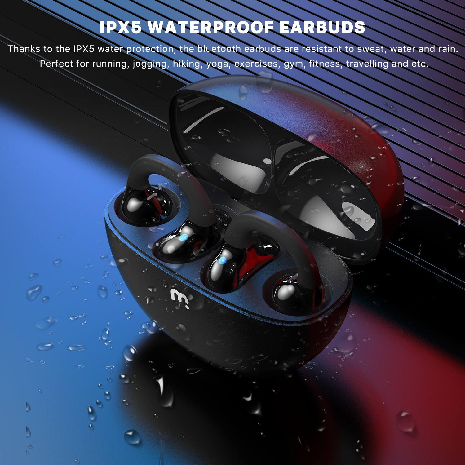 Alt View 5. Mybat Pro - MyBat Pro Clip Open-Ear Earbuds - Grey.