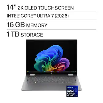 14" 2K OLED TOUCHSCREEN
INTEL® CORE™ ULTRA 7 (2026)
16 GB MEMORY
1 TB STORAGE
Series 3
intel CORE ULTRA 7