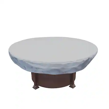 Front. Mondawe - Fits 48" to 55" Dia x 12"H Outdoor Furniture Protective Cover Fits 48" Round Fire Pit / Ottoman - Grey.