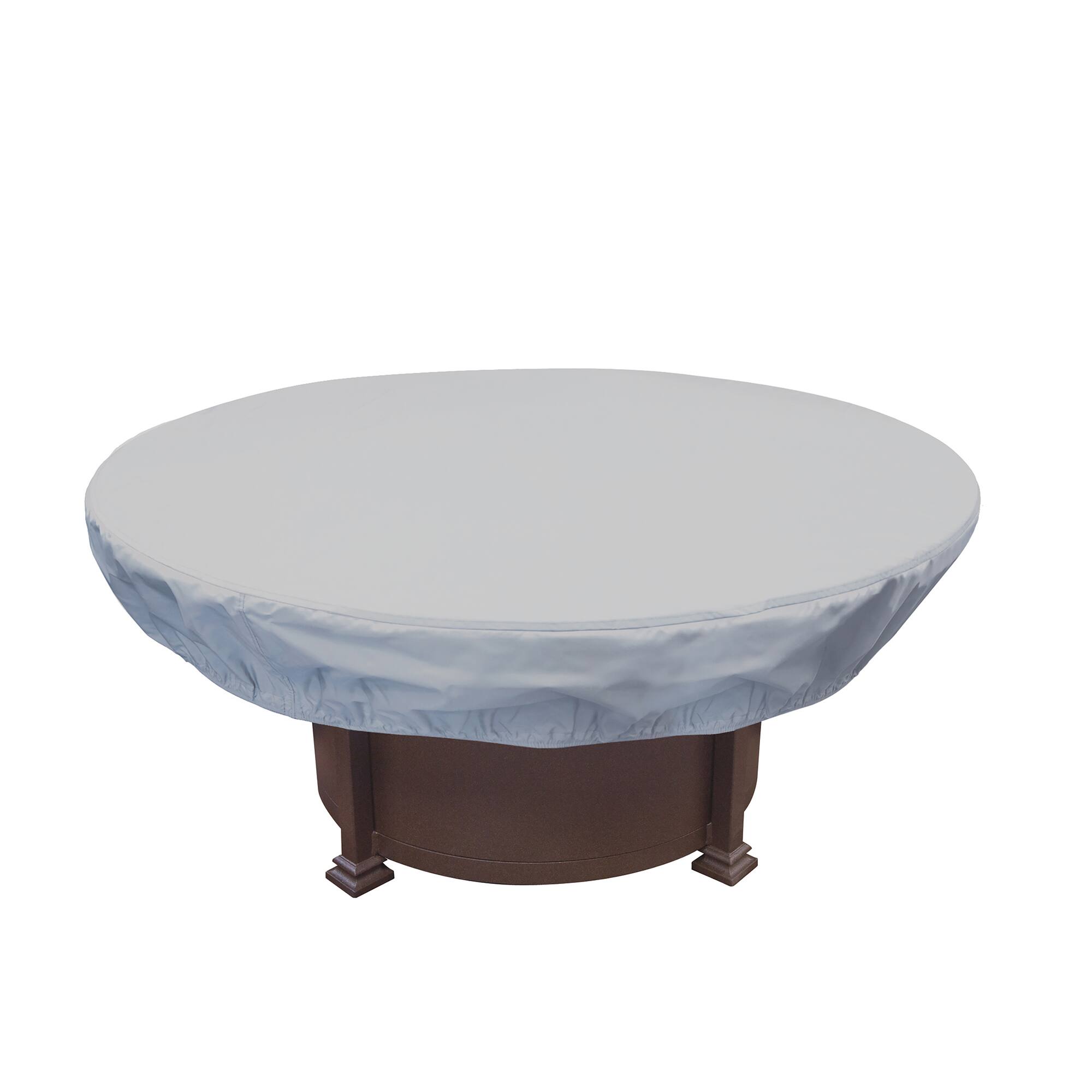 Front. Mondawe - Fits 48" to 55" Dia x 12"H Outdoor Furniture Protective Cover Fits 48" Round Fire Pit / Ottoman - Grey.