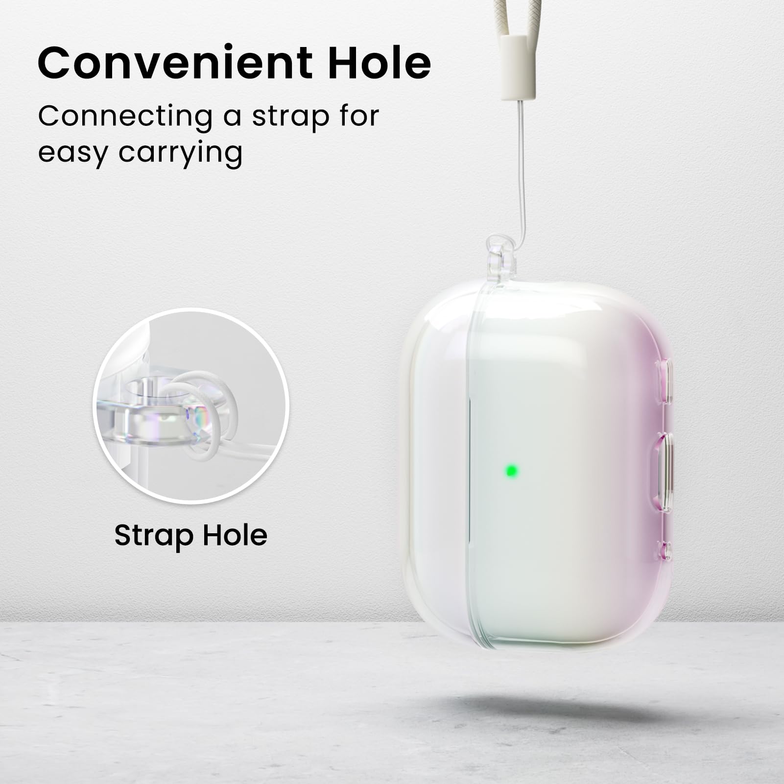 Convenient Hole  
Connecting a strap for easy carrying  

Strap Hole