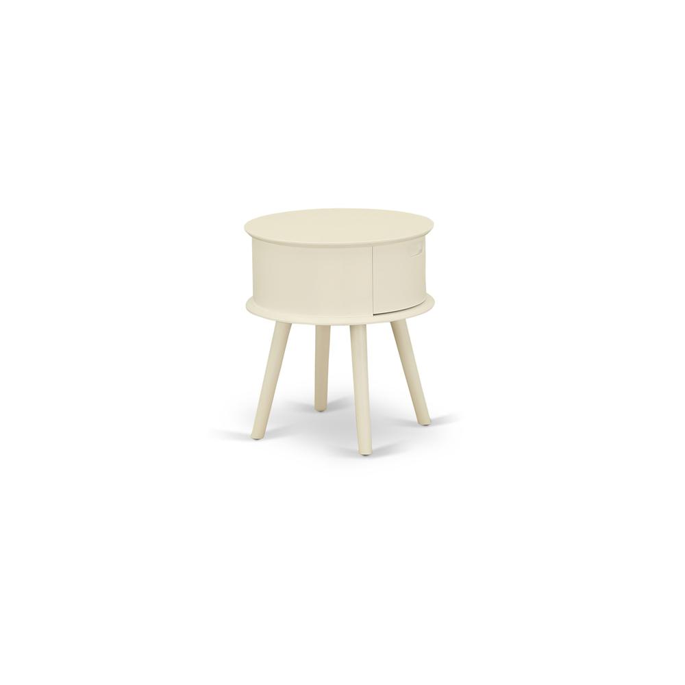 Angle. East West Furniture - Night Stand White - Brown.