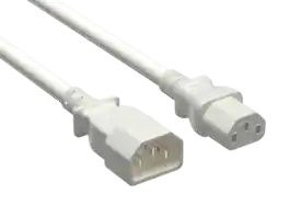 Cable Leader - Power Extension Cord, IEC C13 to C14 Heavy Duty, 14 AWG 15A 250V for PDU, UPS, Server Rack, Network Switch - White