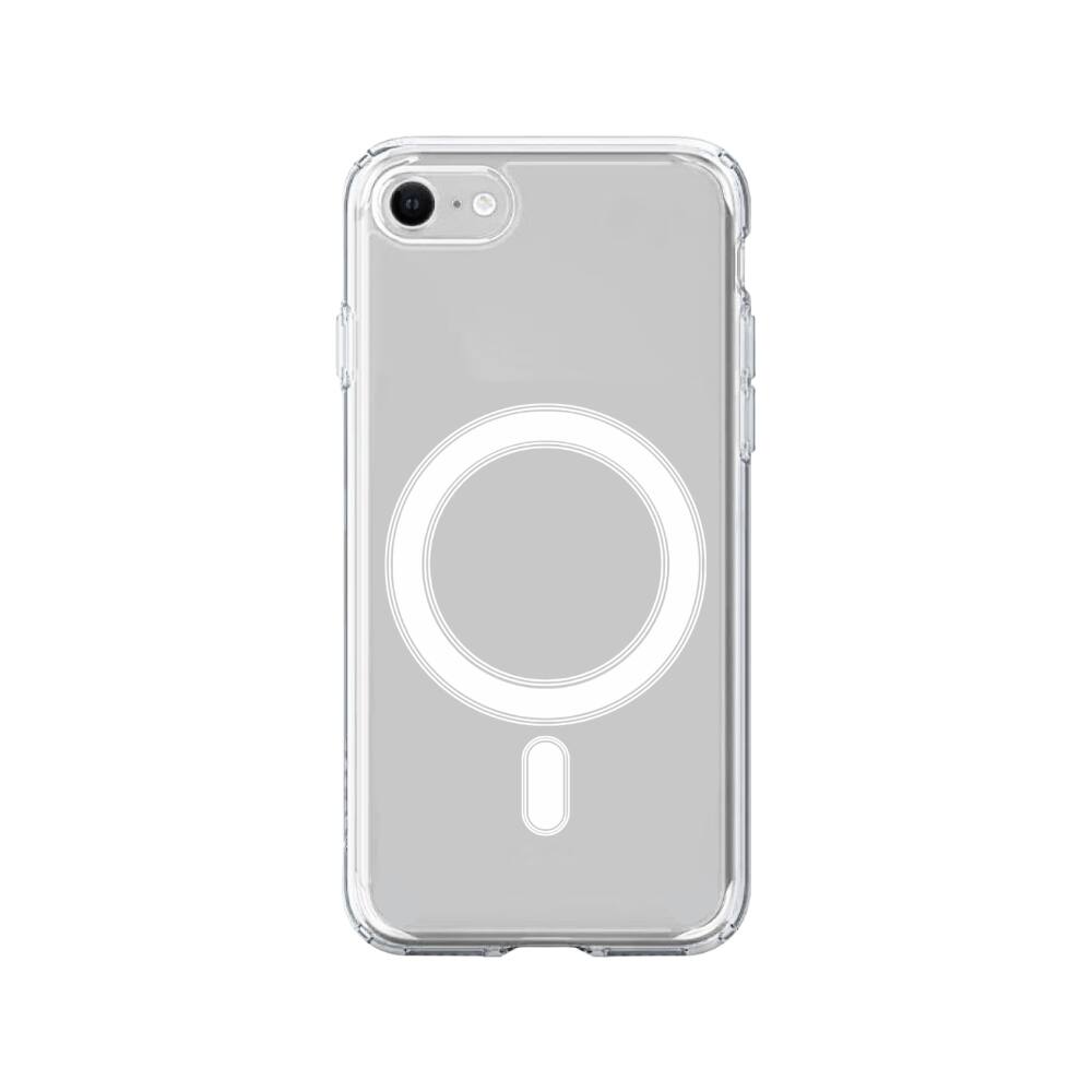 Alt View 4. Qixxronics - Magnetic Case for iPhone 7 / 8 Cellphone Magnetic Cover Shockproof Slim Phone Case - Clear.