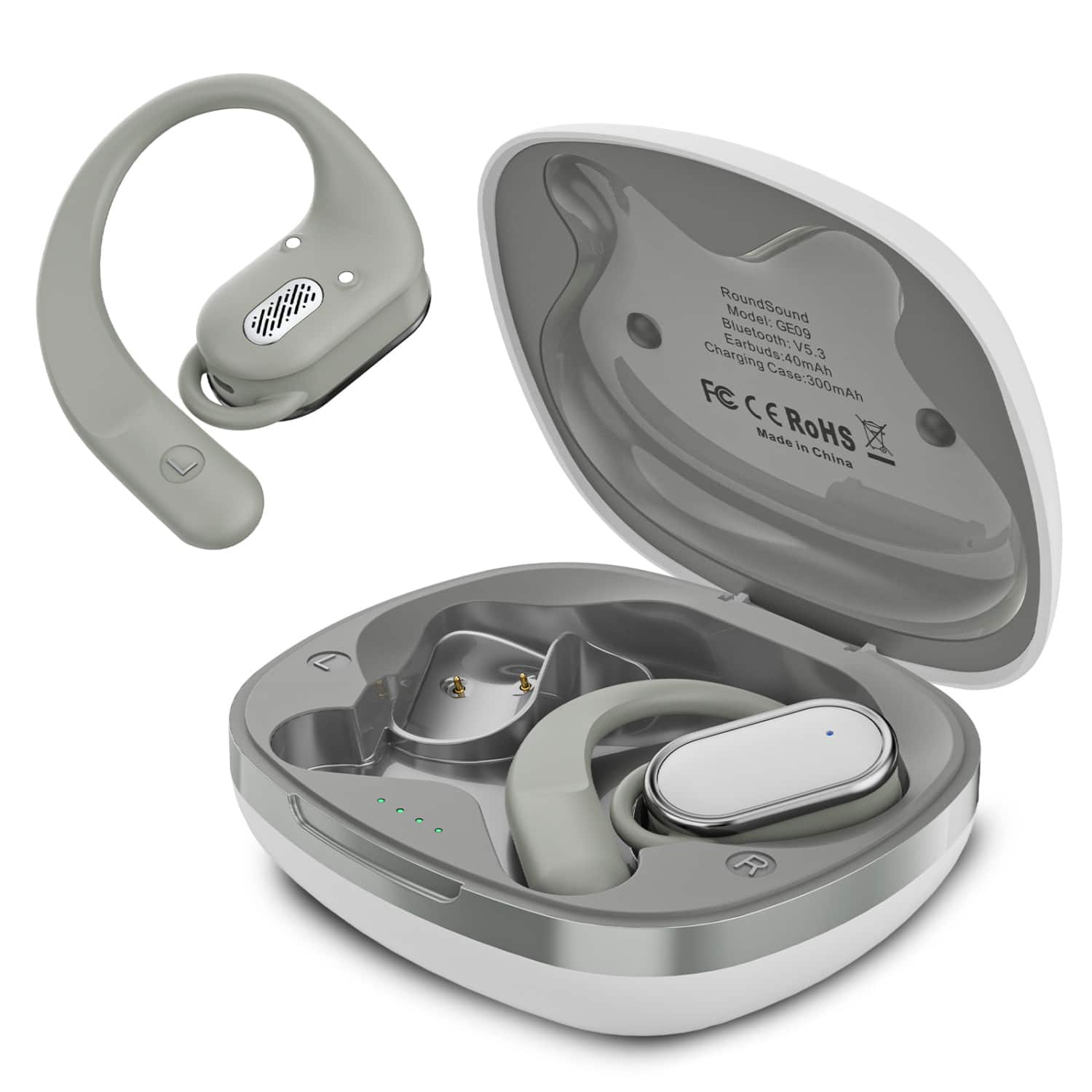 Echelon - RoundSound Open-Ear True Wireless Earbuds - White