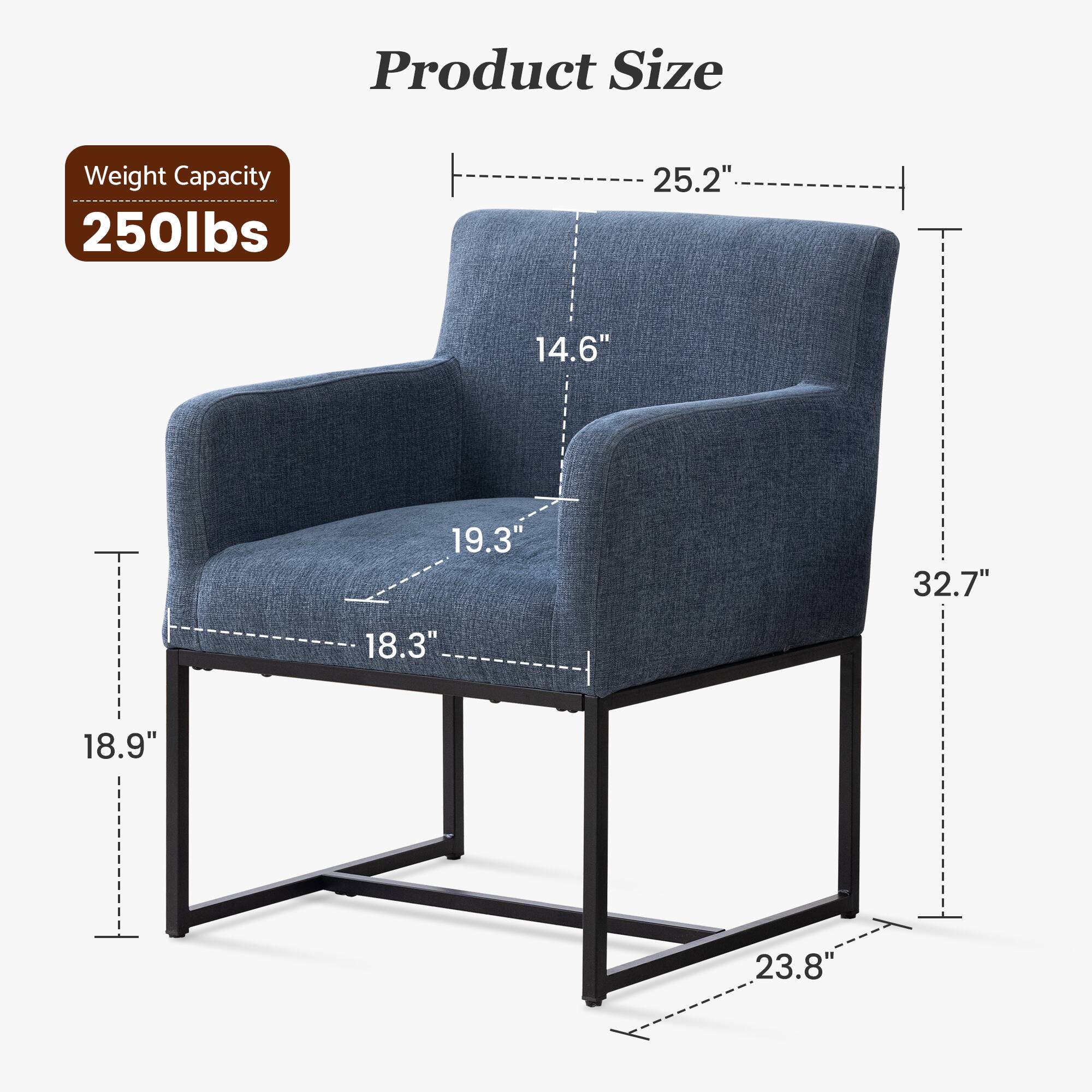 Product Size  
Weight Capacity: 250lbs  
Dimensions: 25.2" x 14.6" x 19.3" x 32.7" x 18.3" x 18.9" x 23.8"