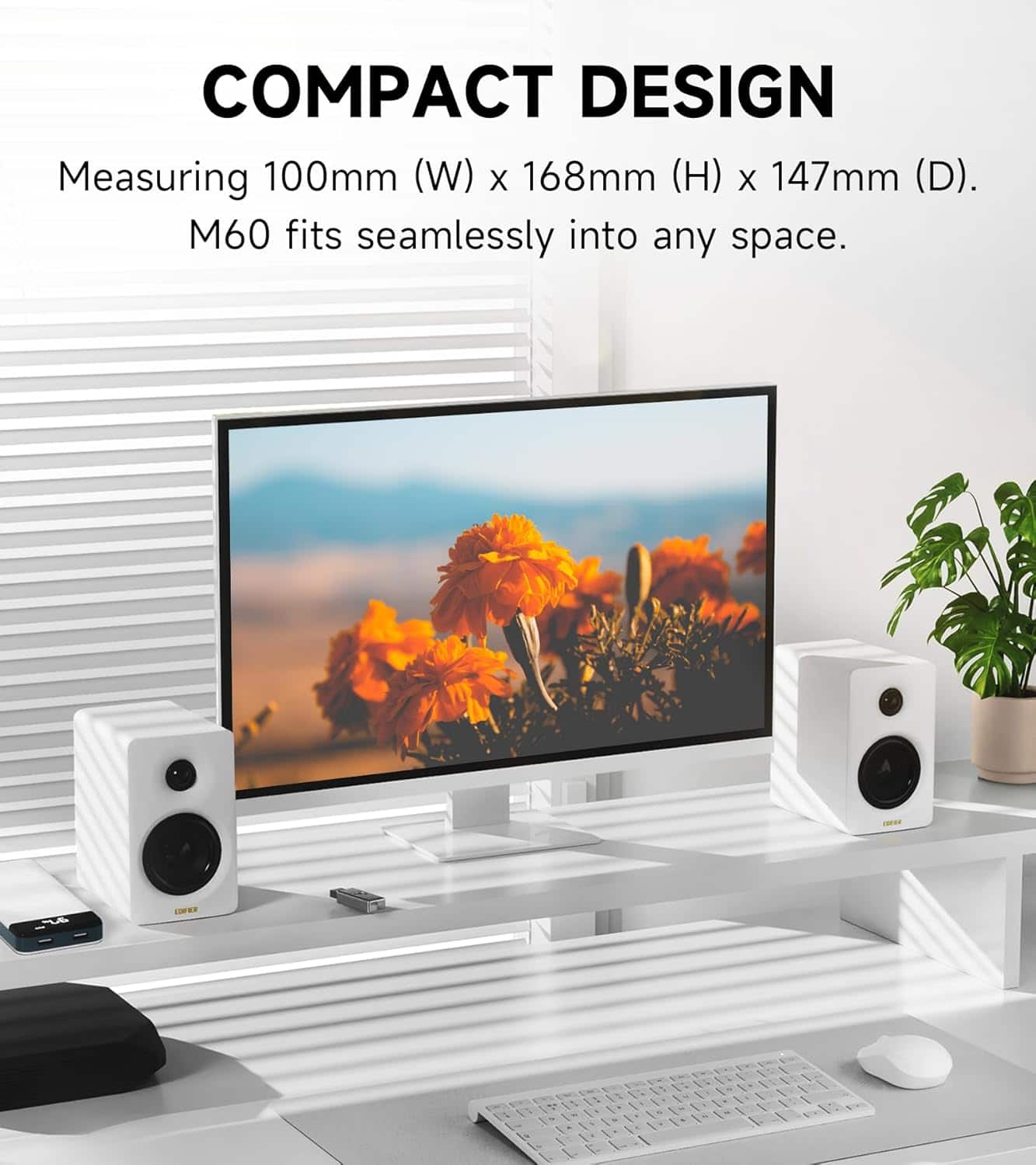 Edifier M60 Compact Desktop 2.0 Speakers (Pair) Ivory M60 - White