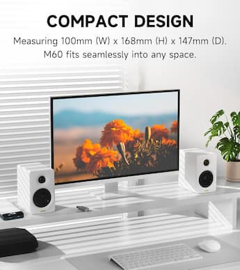 Edifier M60 Compact Desktop 2.0 Speakers (Pair) Ivory M60 - White Edifier M60 Compact Desktop 2.0 Speakers (Pair) Ivory M60 - White