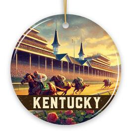 OrnamentallyYou - Iconic Kentucky Horse Racing Ornament, Churchill Downs Christmas Gift and Derby Heritage Decor - Multi-colored