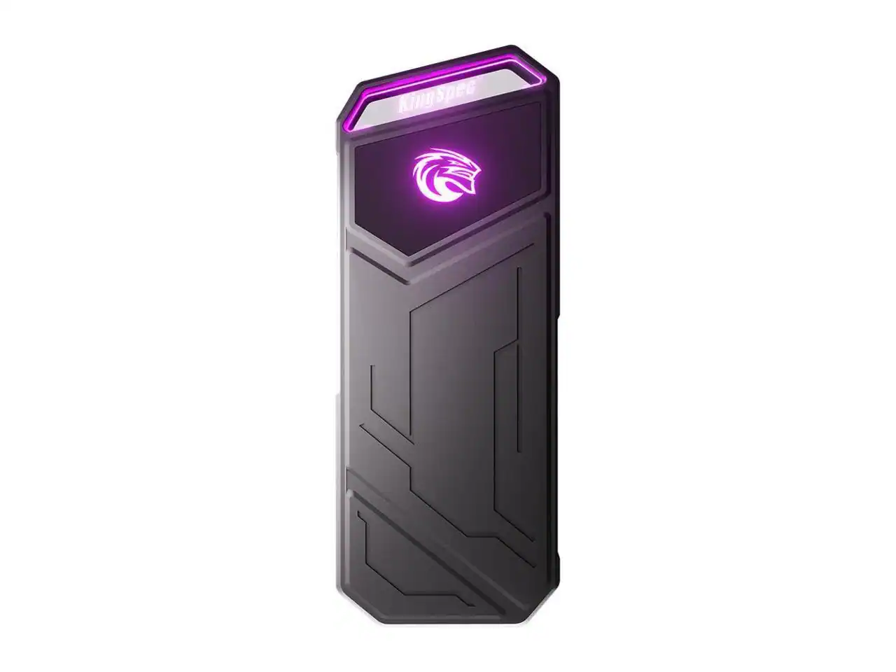 Angle. KingSpec - KingSpec Z5 RGB 1TB SSD - 2100 MB/s, USB 3.2 Gen 2, Type-C, 20Gbps, External SSD for Creators & Gaming, Black - Black.