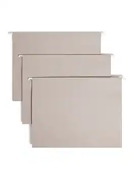Smead - TUFF Heavy Duty Reinforced Hanging File Folder, 3-Tab, Letter, 18/Box - Steel Gray