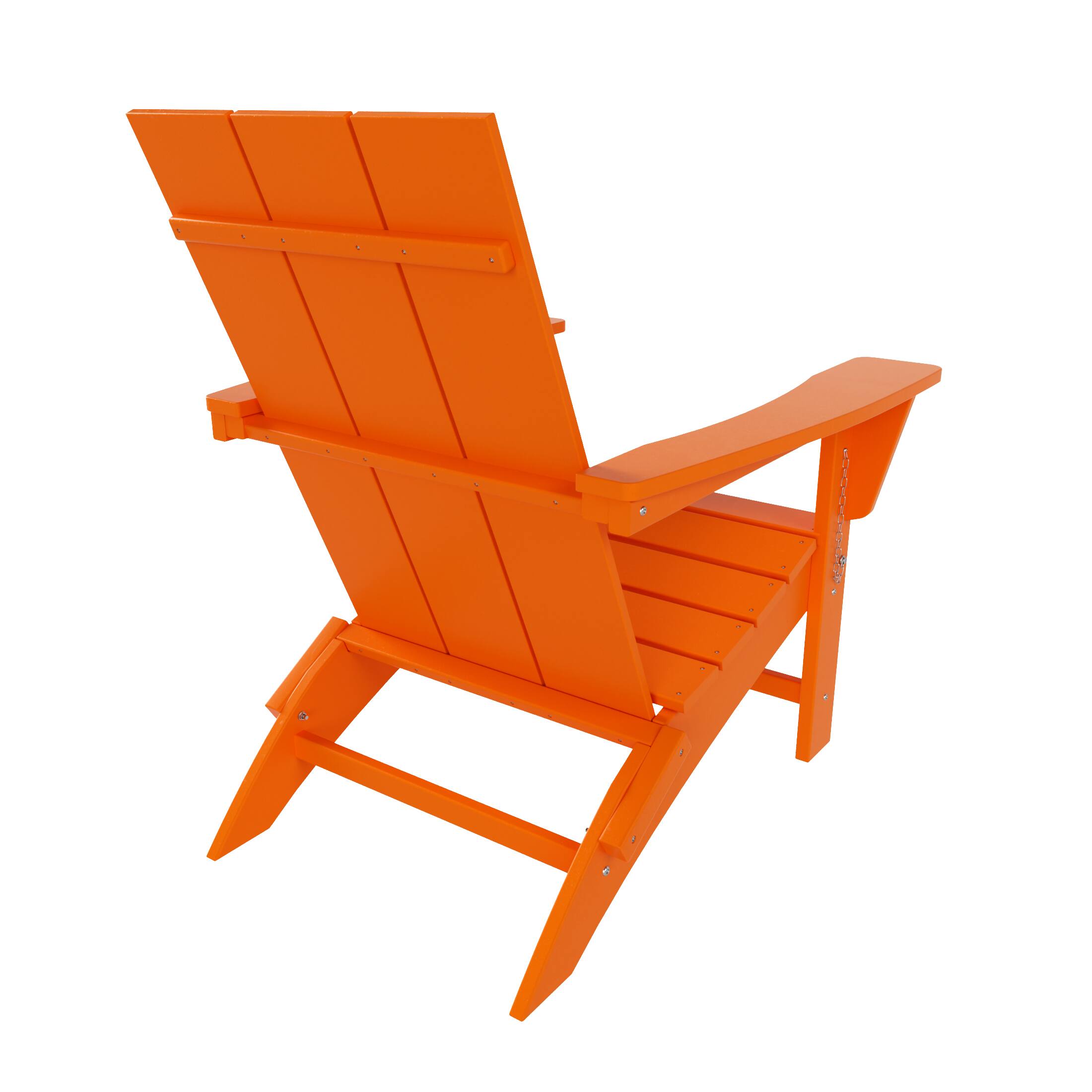 Alt View 1. WestinTrends - WestinTrends Ashore Outdoor HDPE Modern Folding Adirondack Chair - Orange.