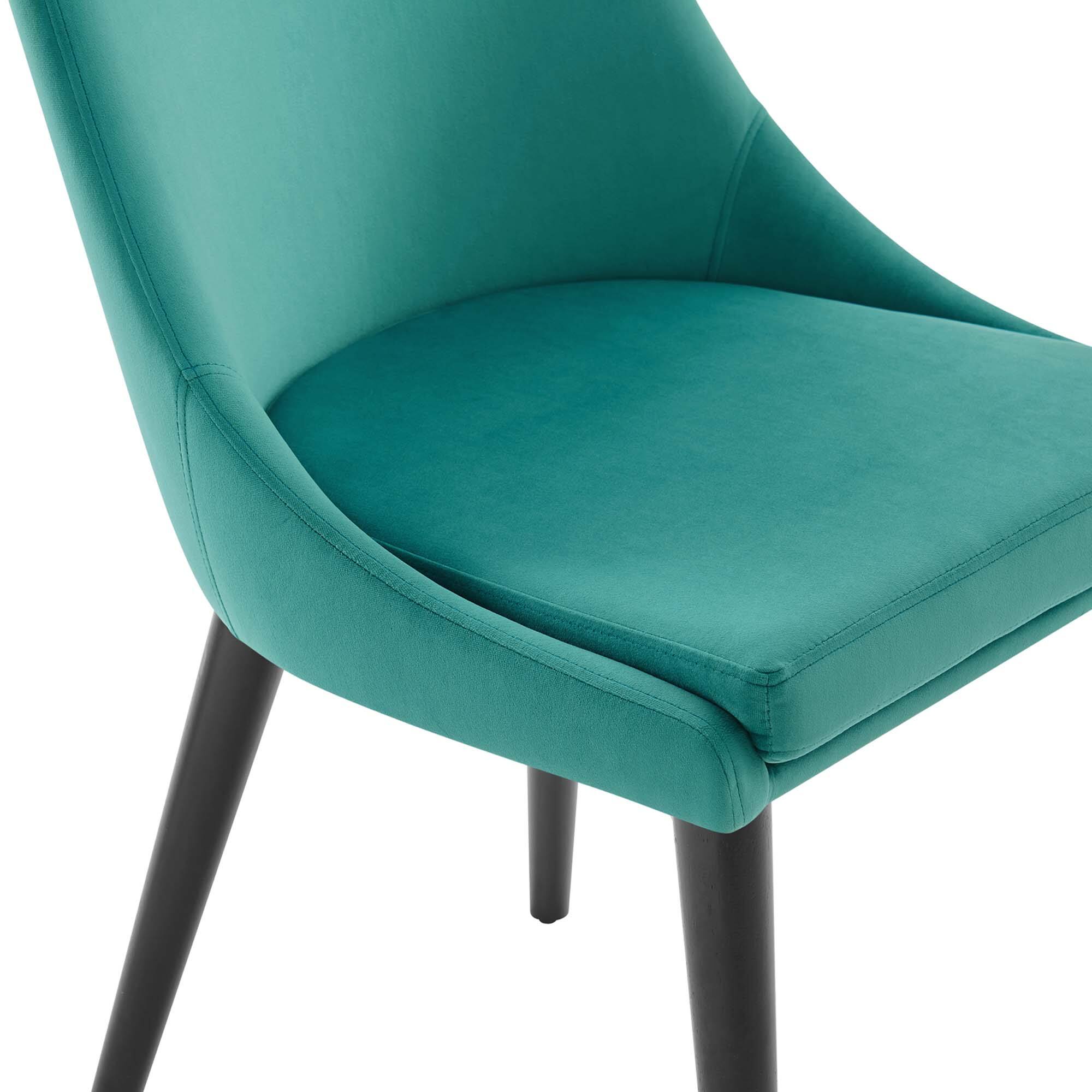 Alt View 5. Modway - Viscount Performance Velvet Dining Chair by Modway - Teal.
