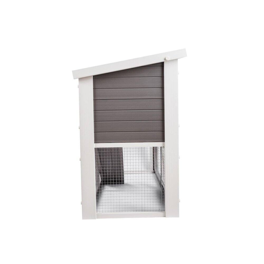 Left. New Age Pet - ECOFLEX Columbia Rabbit Hutch in Grey - Grey.