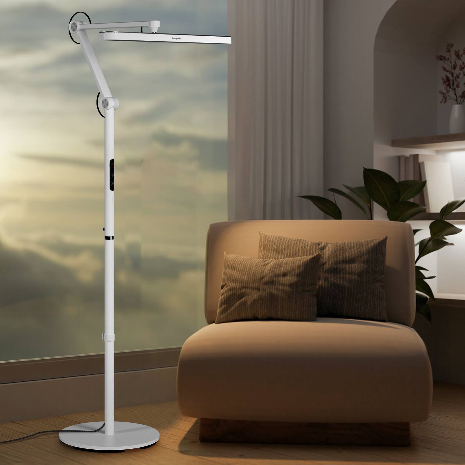 Alt View 4. Honeywell - LED Floor Lamp Modern Sunturalux™ Dimmable Floor Lamp Ideal for Home Living Rooms & Offices Eye-Friendly Floor Lamp - white.