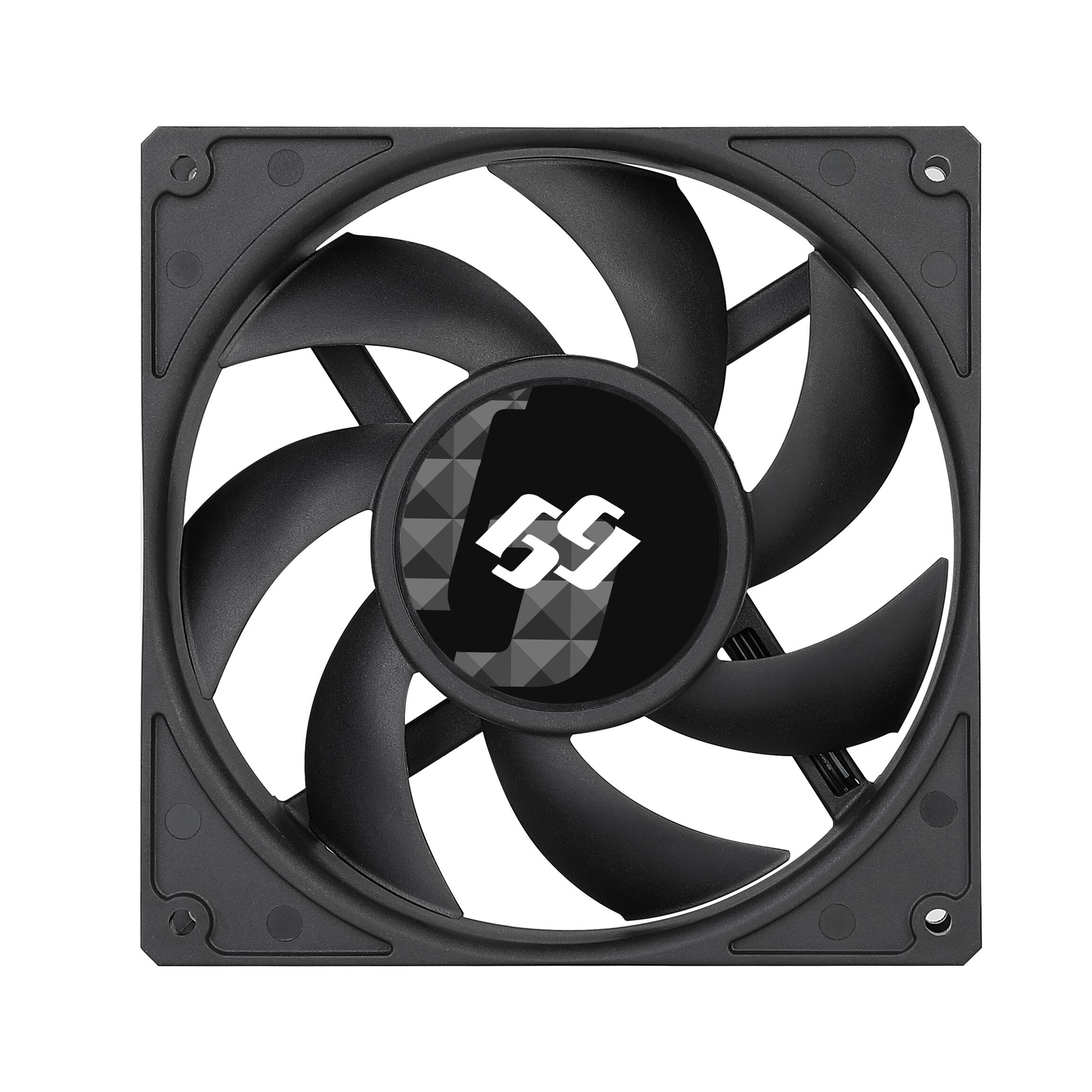 Front. Bluegears - b-BlasterPWM 140mm 2Ball PWM High Speed Fan ranging 600 to 3000 RPM with 168 CFM. UL, CE, FCC, RoHS, Reach Certified - Black.