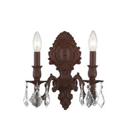 Elegant Lighting - Monarch 2 light Wall Sconce Clear Royal Cut Crystal - Dark Bronze