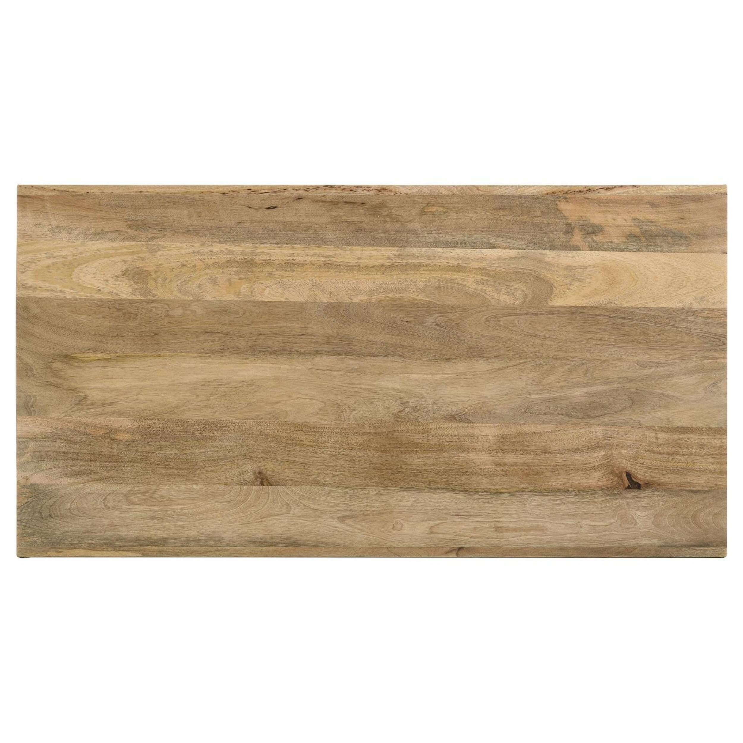 Left. Manhattan Lane - Wooden Coffee Table with Decorative Polyresin Carvings and Marble Top - Brown.