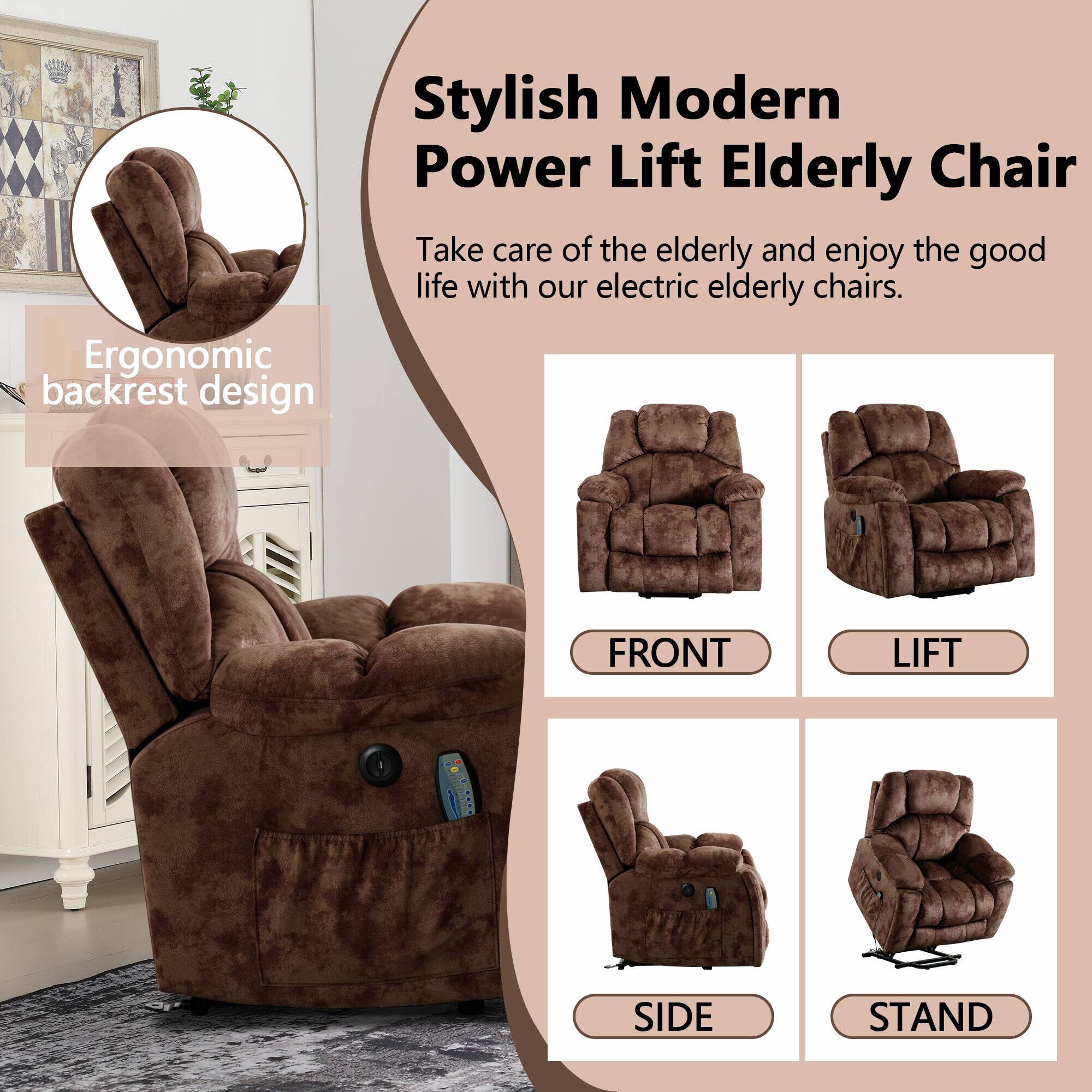 Stylish Modern Power Lift Elderly Chair

Take care of the elderly and enjoy the good life with our electric elderly chairs.

Ergonomic backrest design

FRONT LIFT SIDE STAND