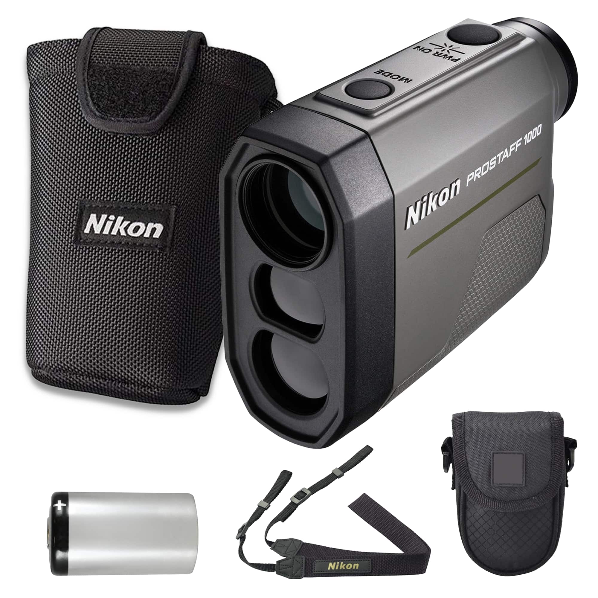 Nikon - PROSTAFF 1000 6x20 Laser Rangefinder with 6-1000 Yard Range (2pc Bundle)