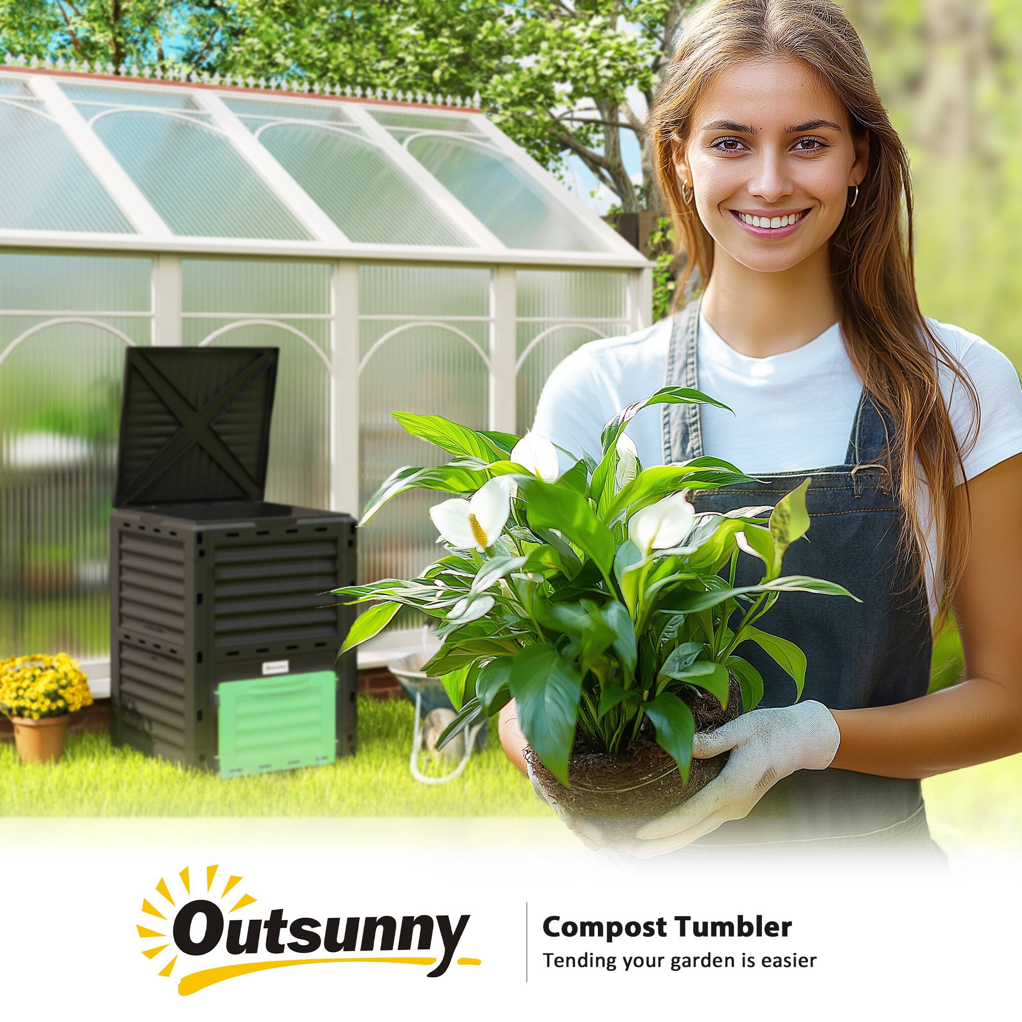 Compost Tumbler  
Outsunny  
Tending your garden is easier