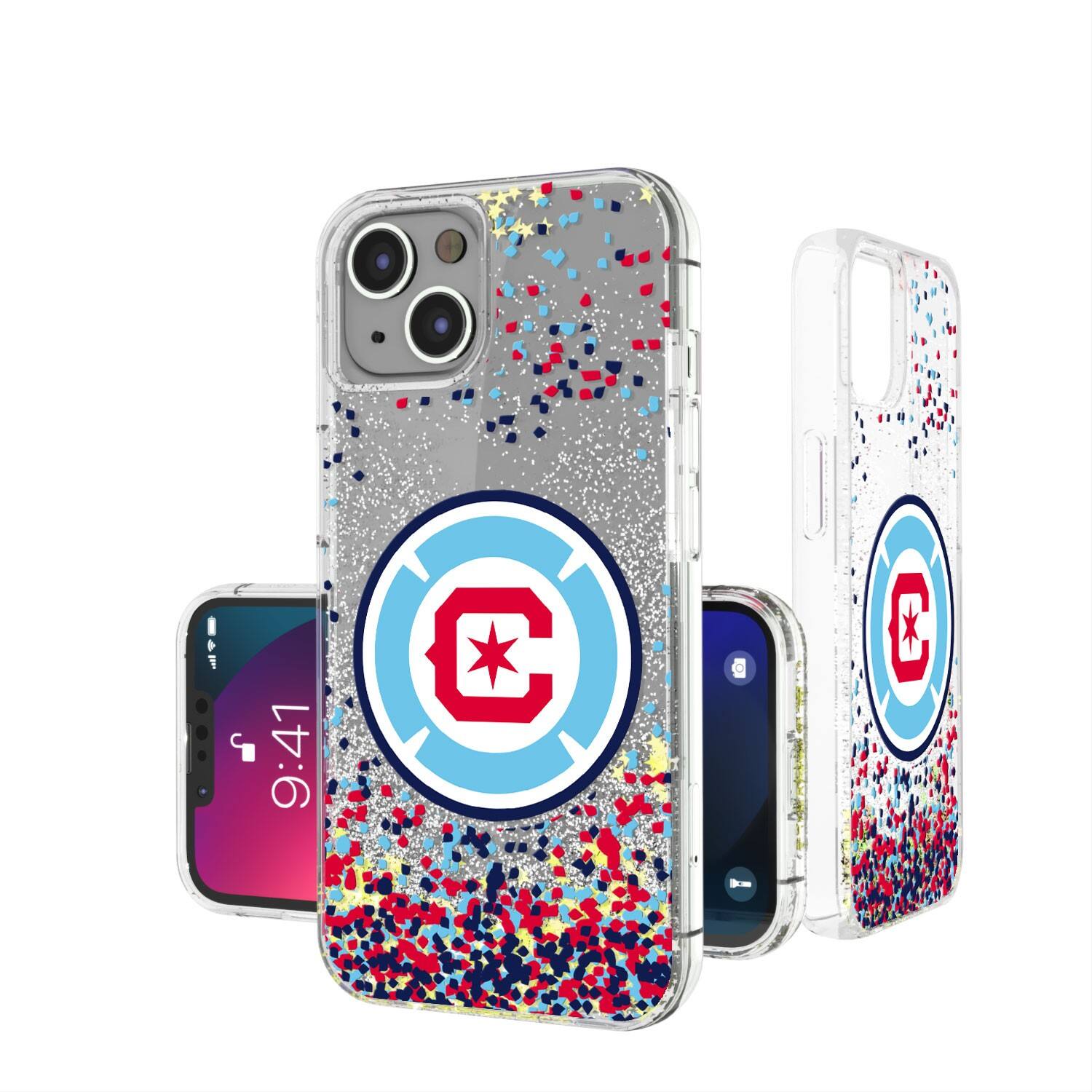 Alt View 2. Keyscaper - Chicago Fire iPhone Confetti Glitter Case - 14 Pro Max - Multicolor.