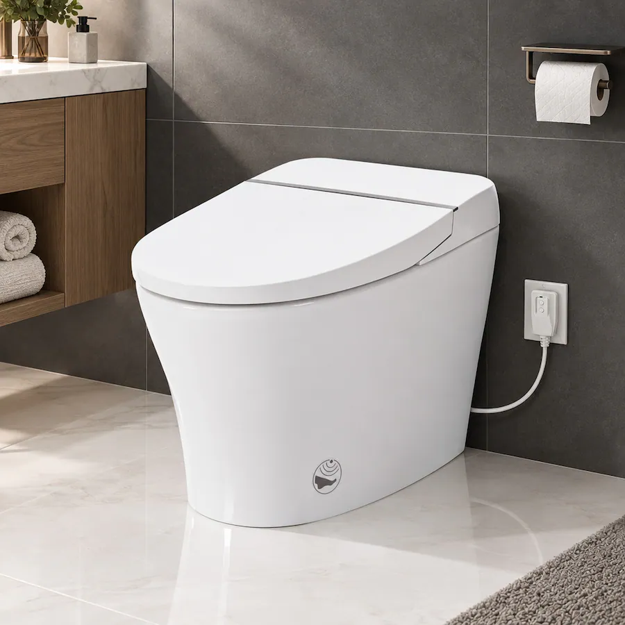 Bond Sensor RYHNUYNE Compact One Piece Smart Toilet, Dual Flush Heated Seat Foot ...