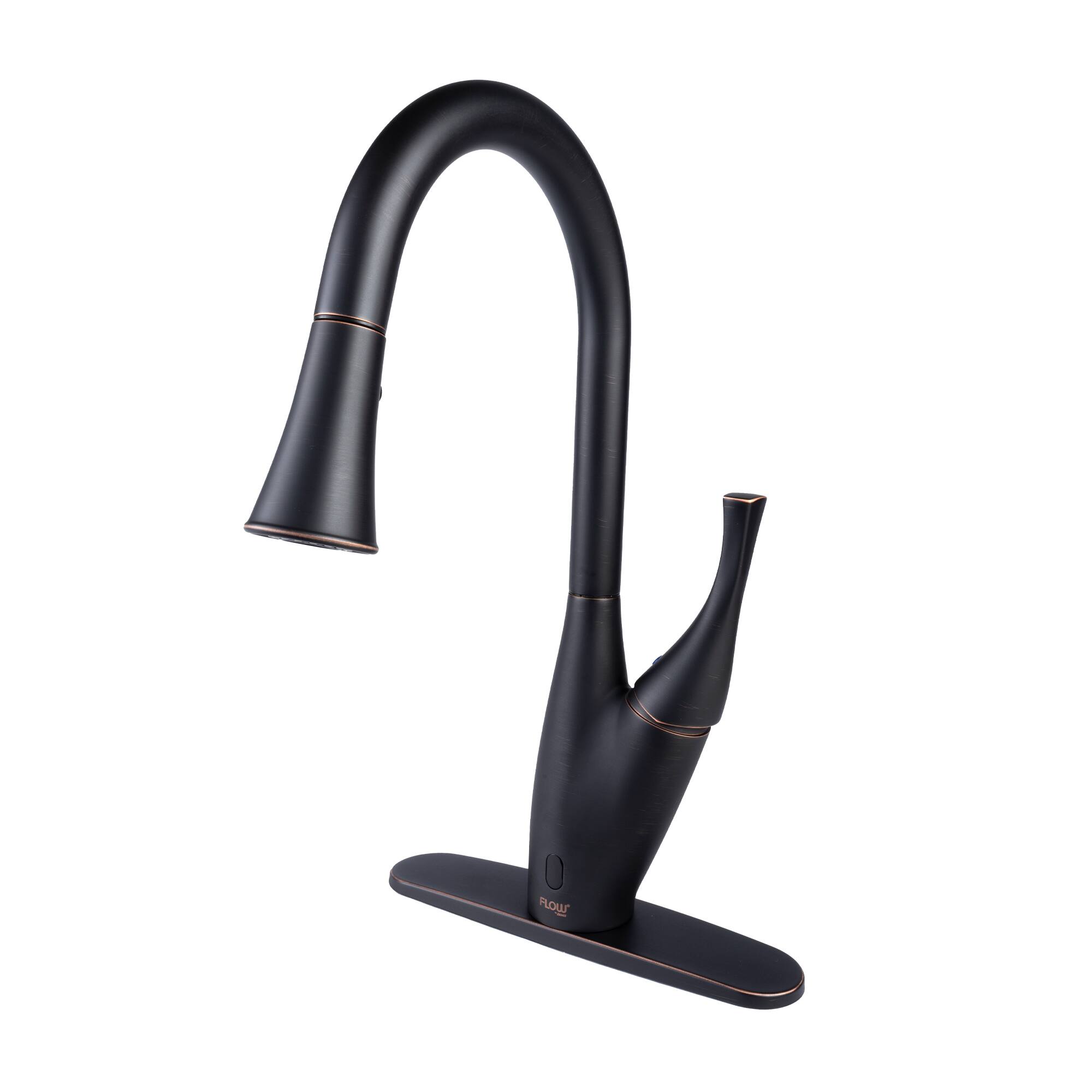Front. Bio Bidet - Flow X-Series Motion Activated Kitchen Faucet - Oil Rubbed Bronze - Oil Rubbed Bronze.