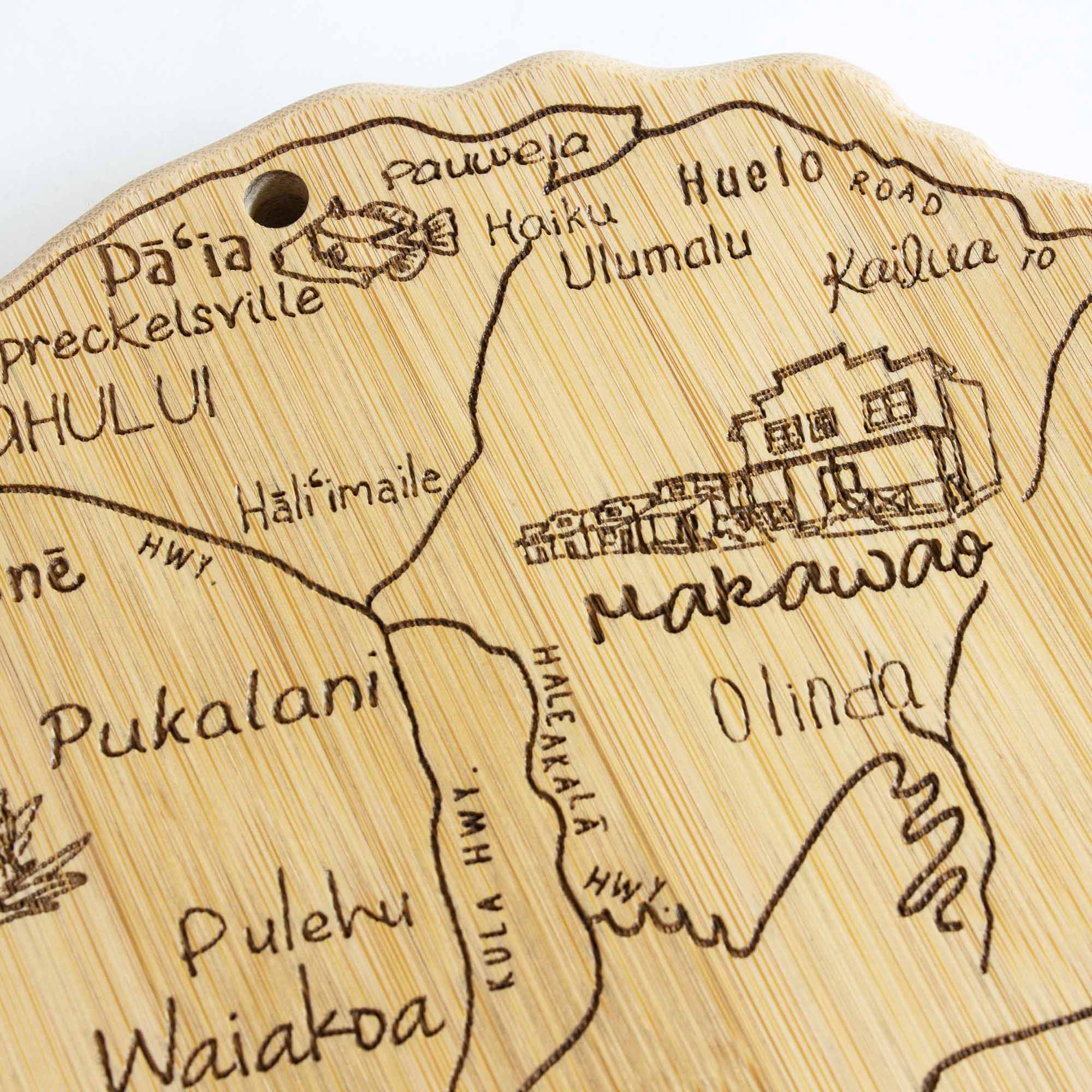 Pauwela  
Huelo Road  
Haiku  
Ulumalu  
Kailua  
Preckelsville  
Ahului  
Haliimaile  
Makawao  
Pukalani  
Olinda  
Haleakala  
Pulehu  
Kula  
Waiakoa