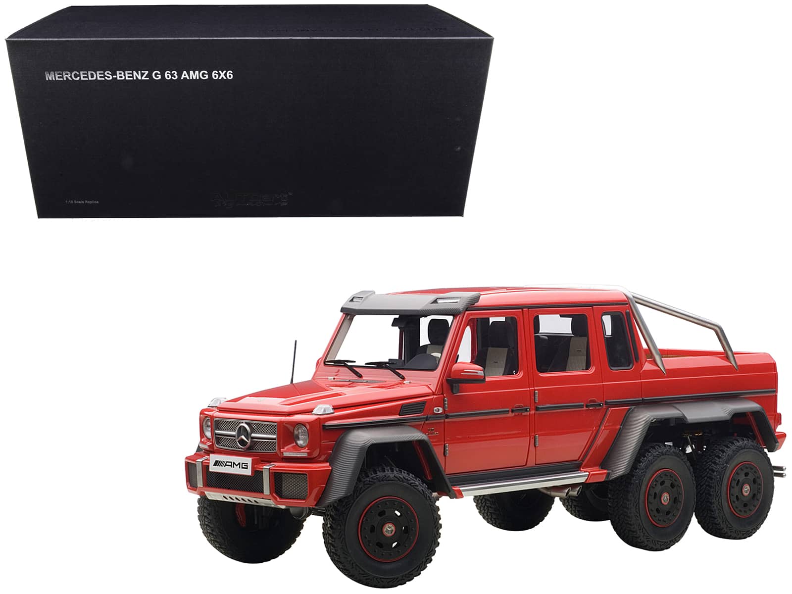 Mercedes G63 AMG 6X6 Red 1/18 Model Car by Autoart - Red 