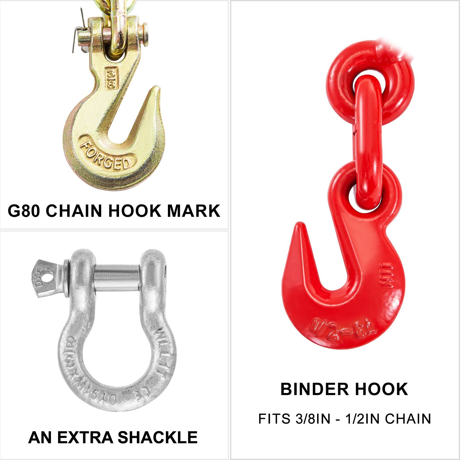 G80 Chain Hook Mark

An Extra Shackle

Binder Hook
Fits 3/8in - 1/2in Chain