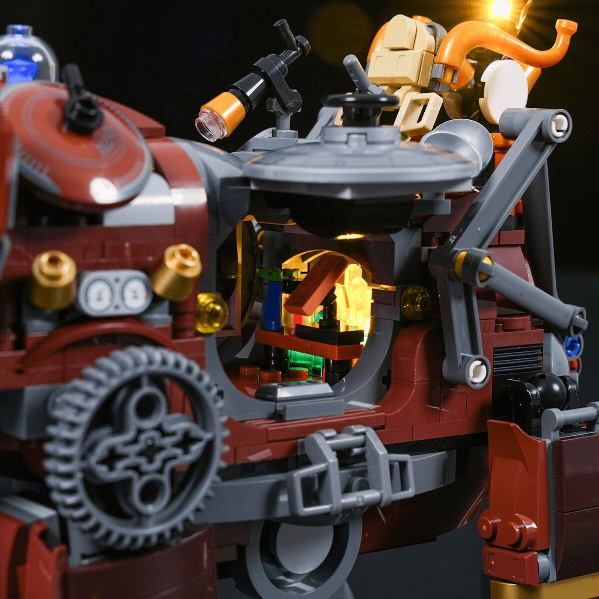 Alt View 7. Lumibricks - Steampunk Mechanical Elephant Building Set, 1055-Piece Collectible Model with LED Lights for Adults 16+.