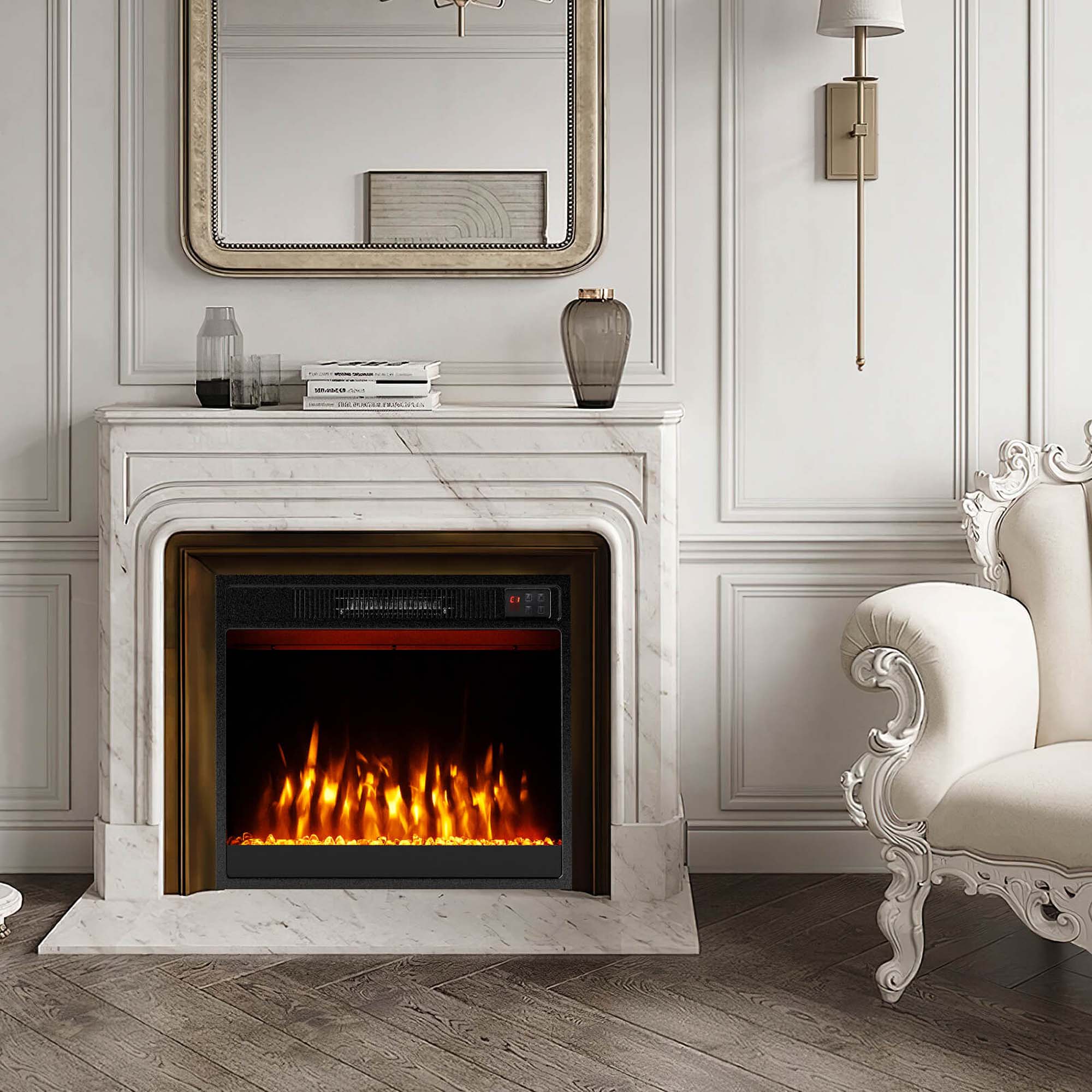 Alt View 1. Costway - Costway 23" 750 with 1500W 5000 BTU Electric Fireplace Insert with Remote Control Timer - Black.