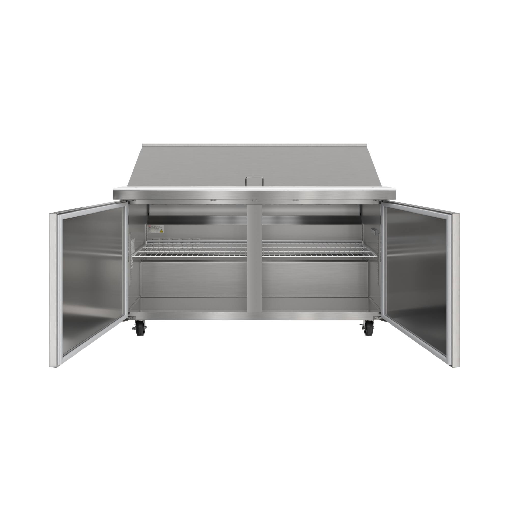 Alt View 4. Koolmore - 60 in. Commercial 2-Door Refrigerated Mega Salad and Sandwich Prep Table, 24 Pan Capacity and 18.4 Cu. Ft. of Storage - Stainless steel.