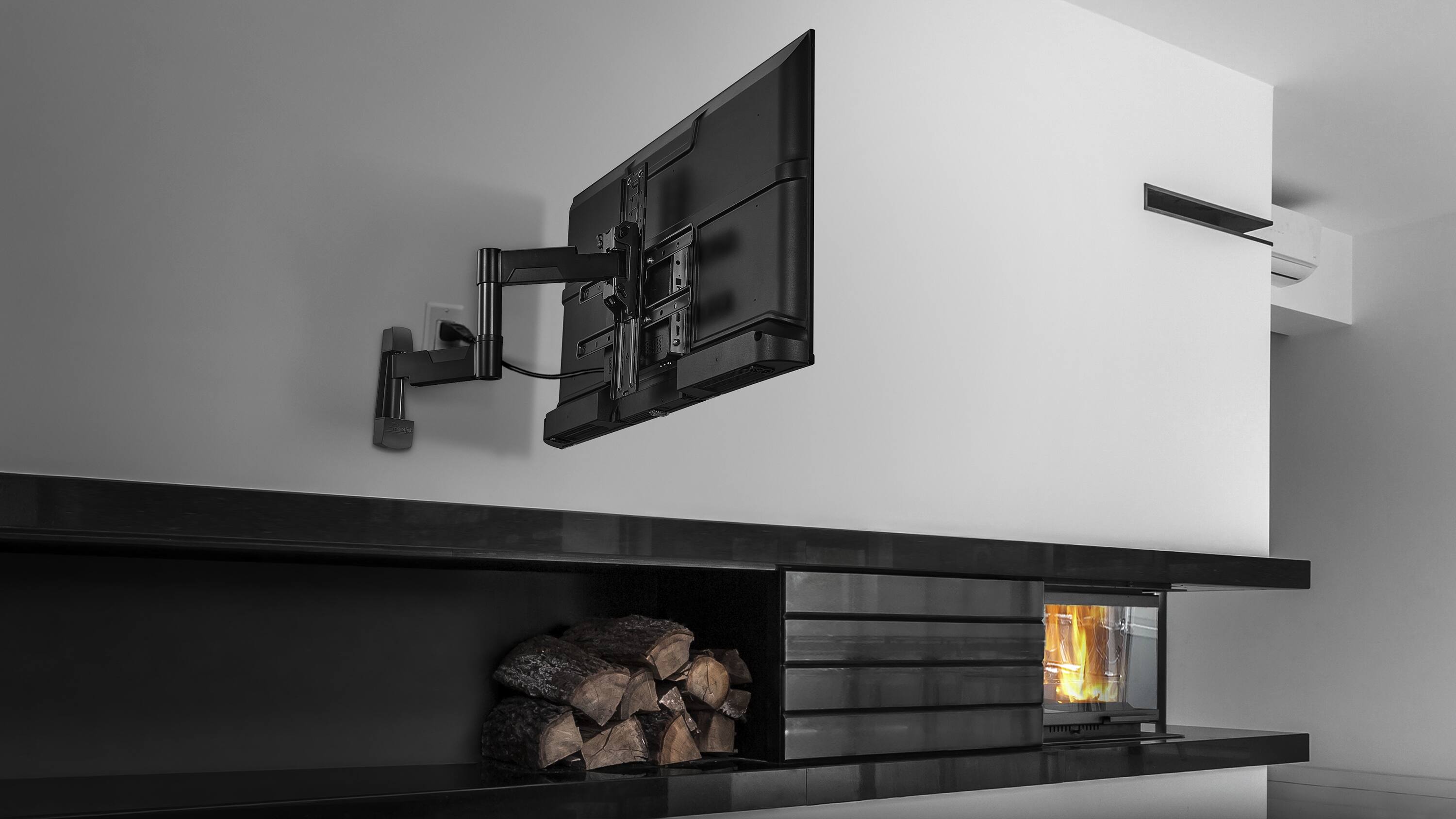 Alt View 2. Rocketfish™ - Full-Motion TV Wall Mount for Most 32”-55” TVs - Black.