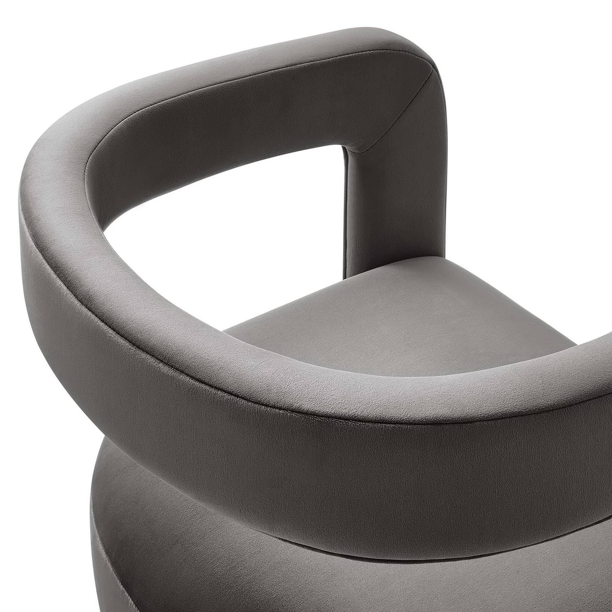 Alt View 6. Modway - Winslow Performance Velvet Barrel Accent Chair by Modway - Storm Gray.