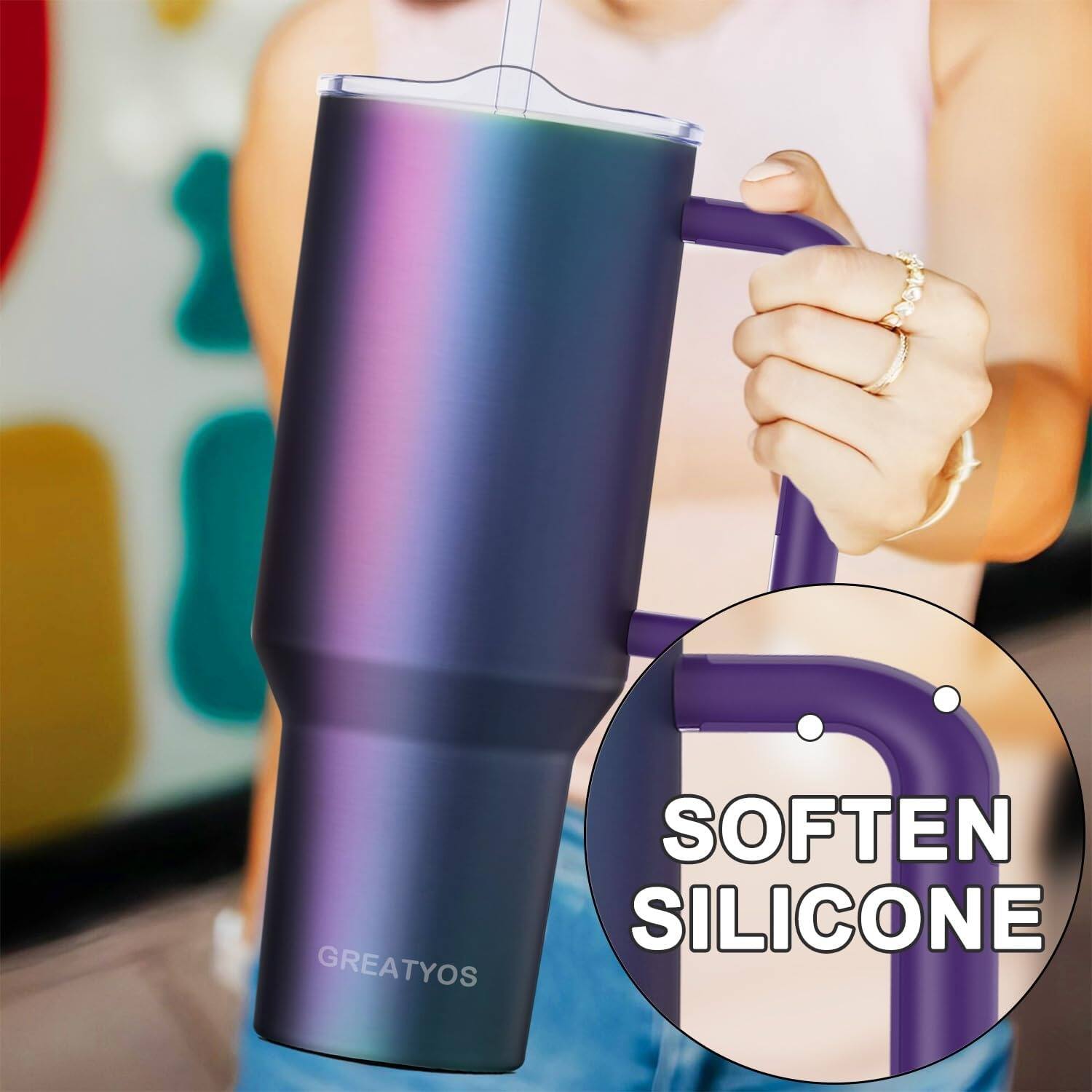 The corrected text is: "SOFTEN SILICONE GREATYOS"