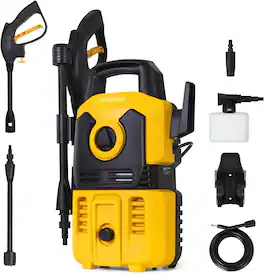 PUREPLUS - Electric Pressure Washer, Car Power Washer, Max 2000 PSI 1.8 GPM Car Power Washer, 16.5 FT Power Cord, 20FT Hose - Yellow