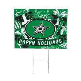 Evergreen Enterprises - Dallas Stars 24" x 18" Happy Holidays Christmas Outdoor Staked Yard Sign - Multicolor