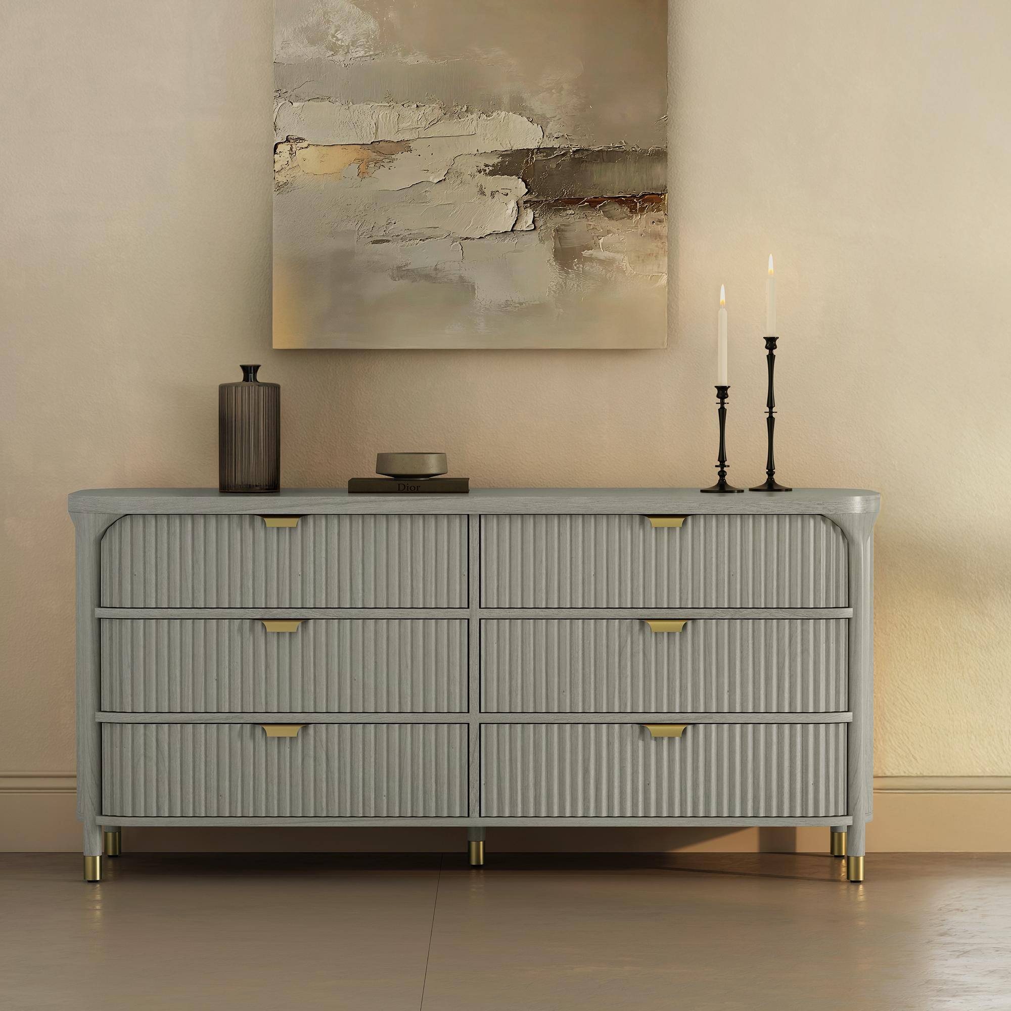 Angle. Manhattan Comfort - Park Contemporary 68" Dresser - Gray.