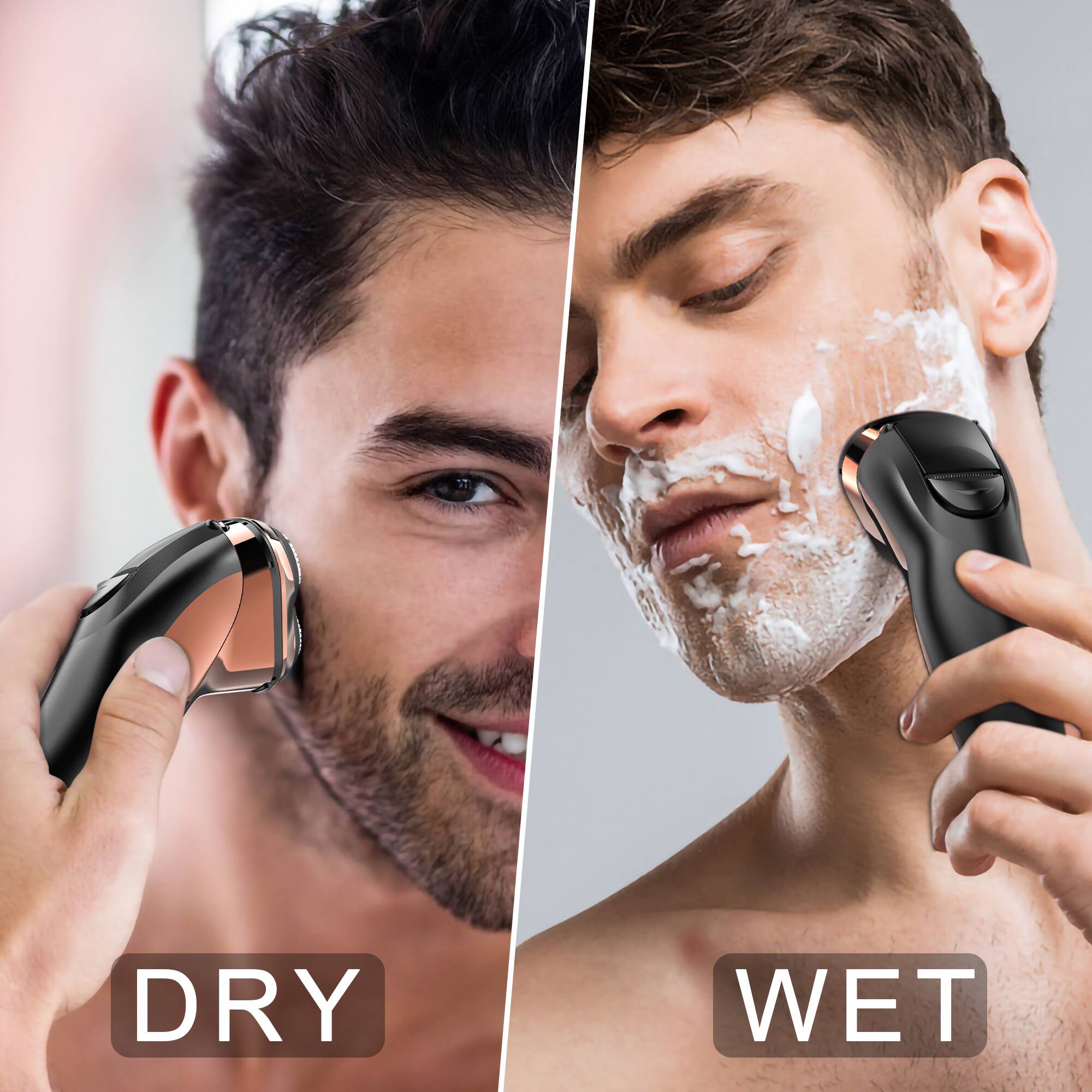 HATTEKER Men’s 3 Head Rotary Electric Shaver, 4D Floating Contour ...